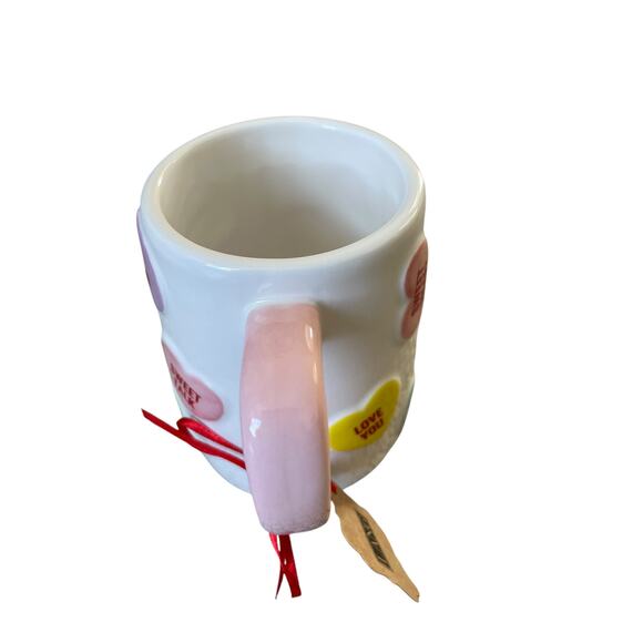 Lang Valentine Conversation Hearts Hand Painted Mug Valentines Day NEW - Picture 4 of 11